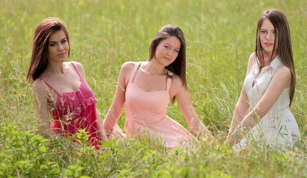 the two girls wearing dress represents sustainable fashion